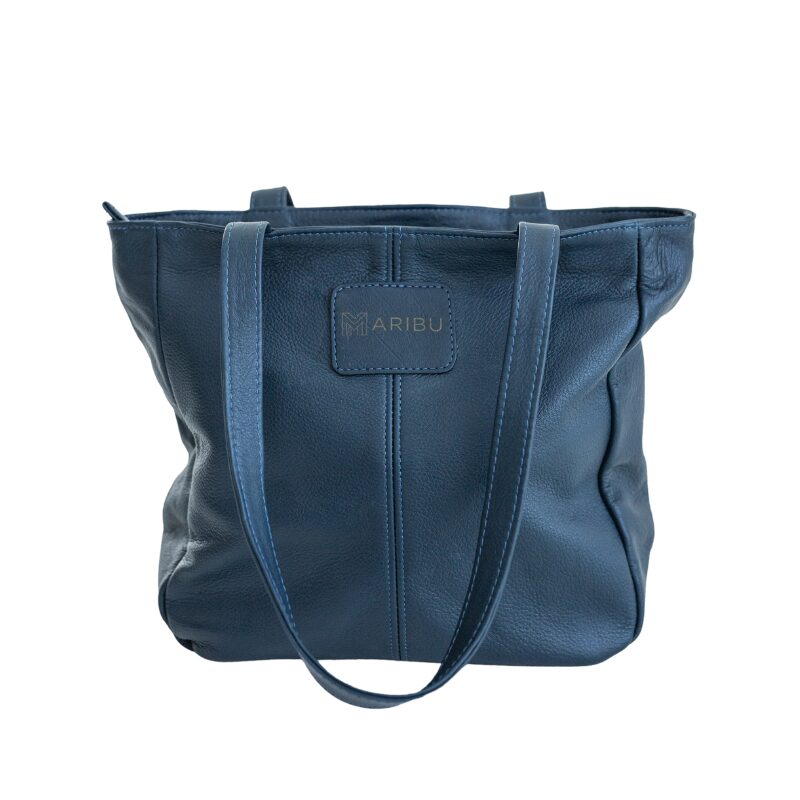 Maribu Leather MJ Handbag in Navy