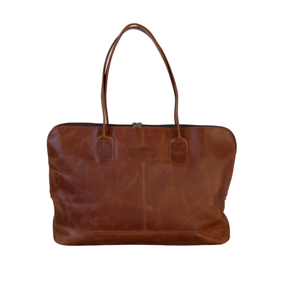 Maribu Leather Ladies Laptop Bag in Pecan