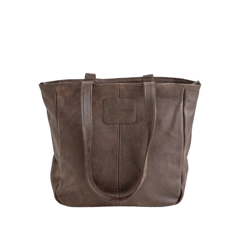 Maribu Leather MJ Handbag in Buffed Brown