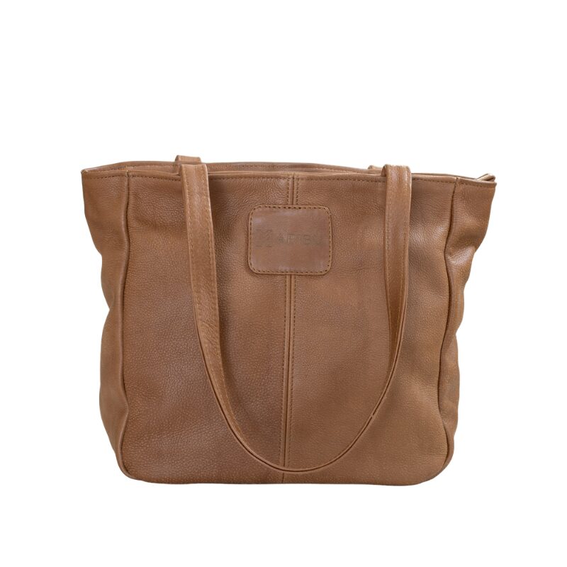 Maribu Leather MJ Handbag in Buffed Tan