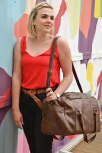 maribu leather travel bag
