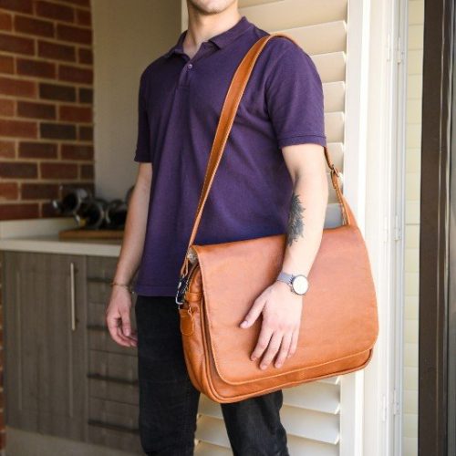Maribu Leather laptop messenger bag
