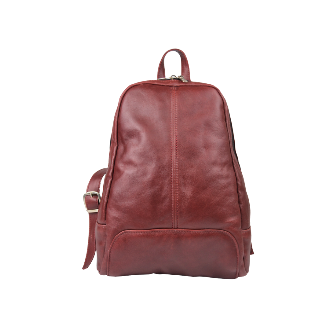 Maribu Leather Olga Backpack in Ruby