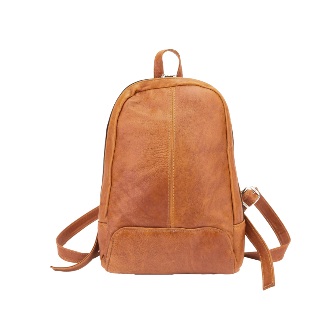 Maribu Leather Olga Backpack in Hazelnut