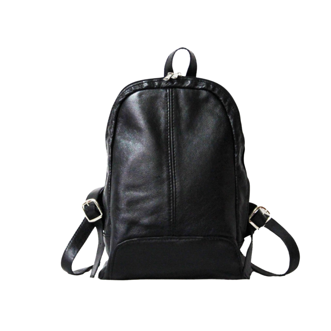 Maribu Leather Olga Backpack in Black