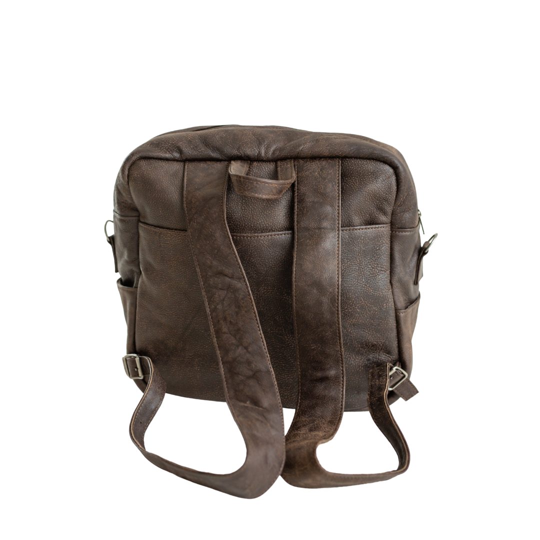 Maribu Leather Mila Nappy Backpack in Buffed Brown