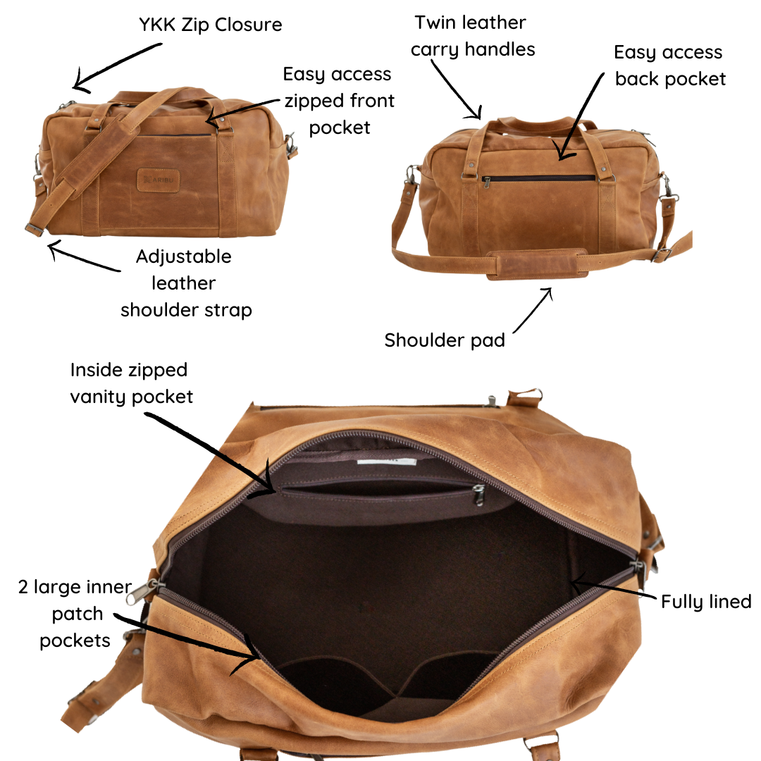 Maribu Leather Weekender Bag