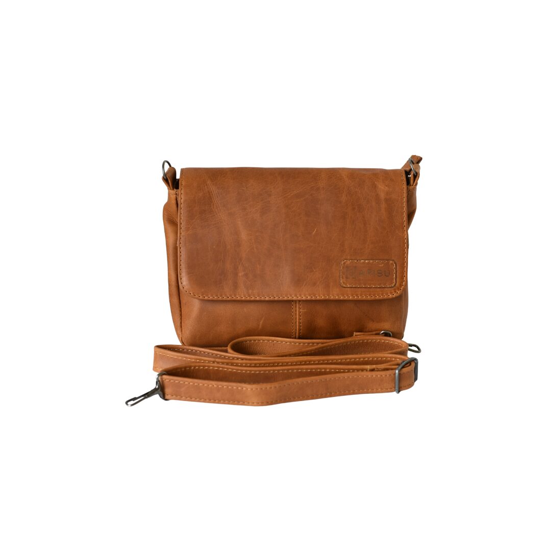 Maribu Leather Lily Clutch in Tan