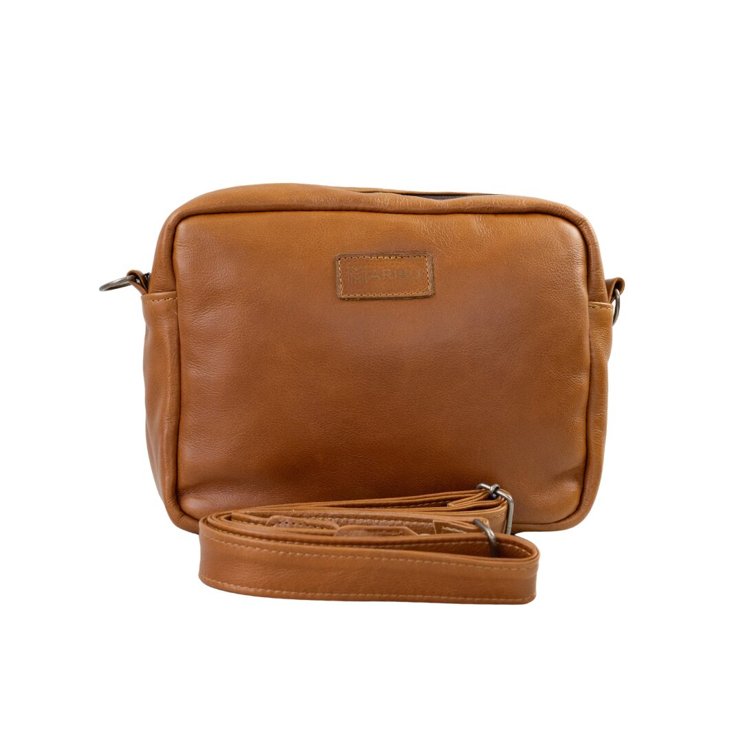 Maribu Leather Jade Bowler Bag in Hazelnut