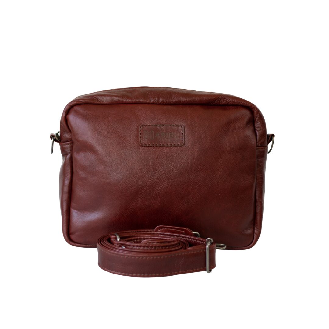 Maribu Leather Jade Bowler Bag in Ruby