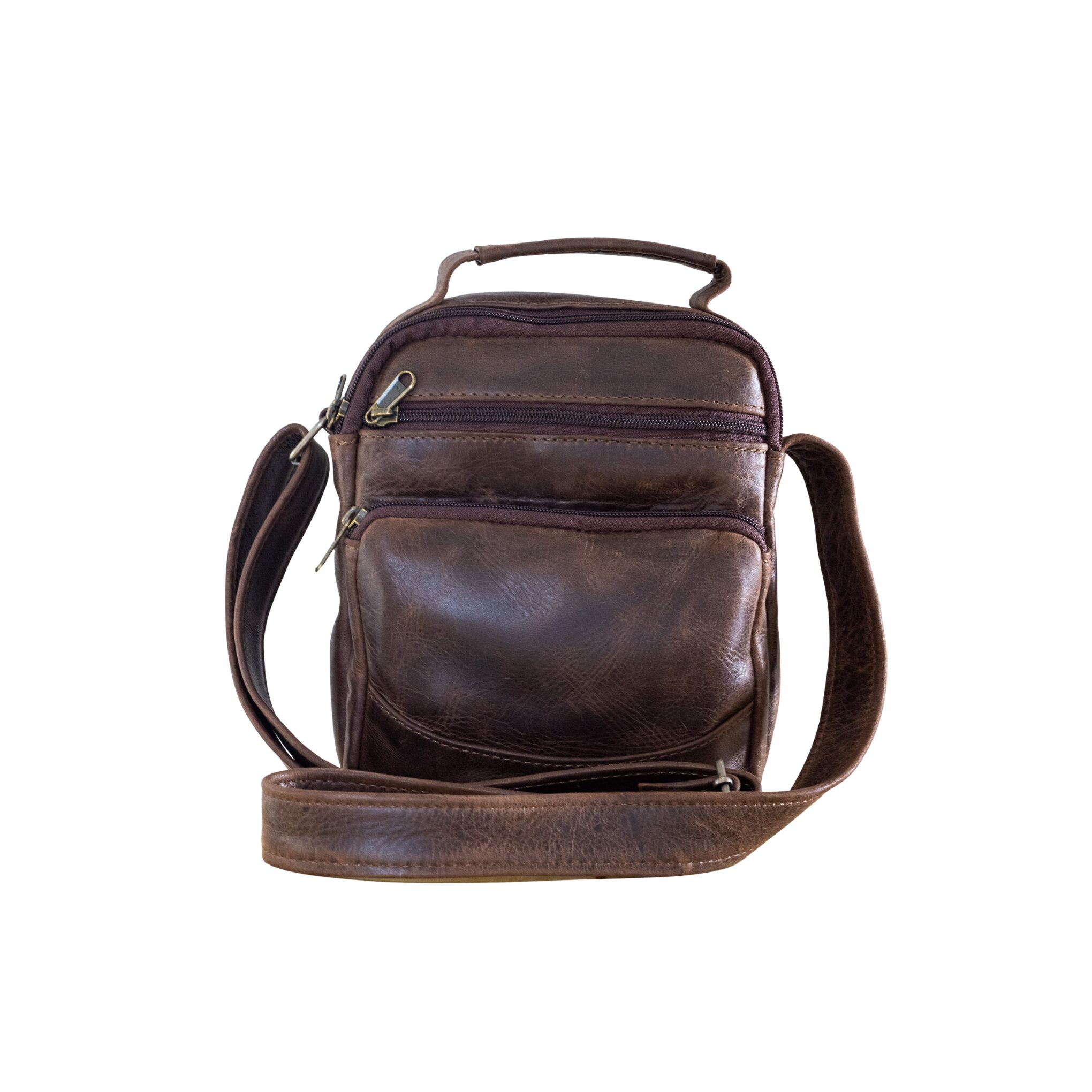 Maribu Leather Charlie Satchel in Choc