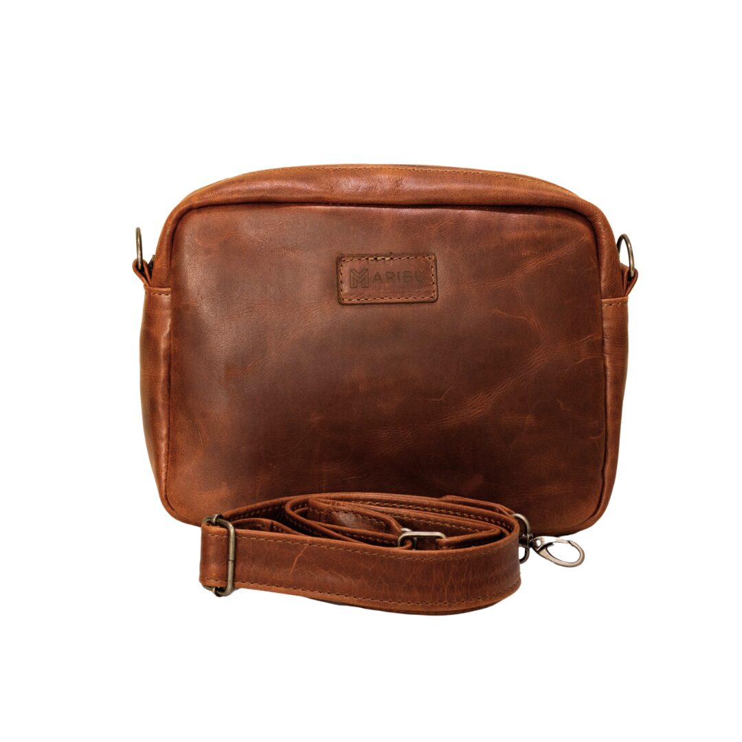 Maribu Leather Jade Bowler Bag in Pecan