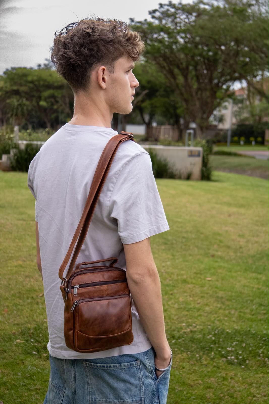 Maribu Leather Charlie Satchel in Pecan