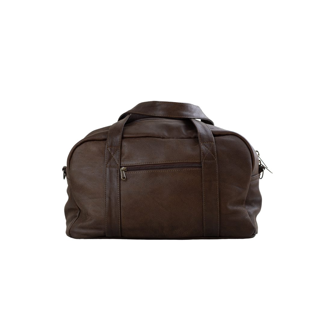 Maribu Leather Gym Bag in Buffed Brown