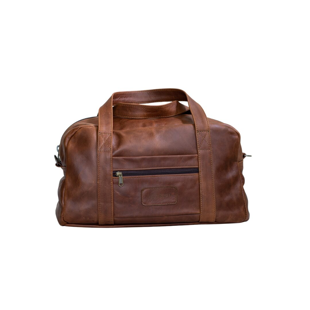Maribu Leather Gym Bag in Pecan