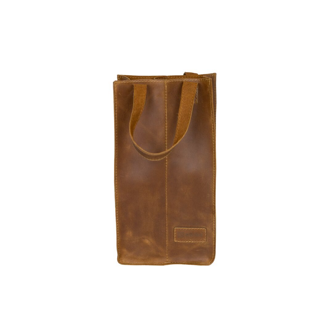 Maribu Leather Wine Bag in Tan