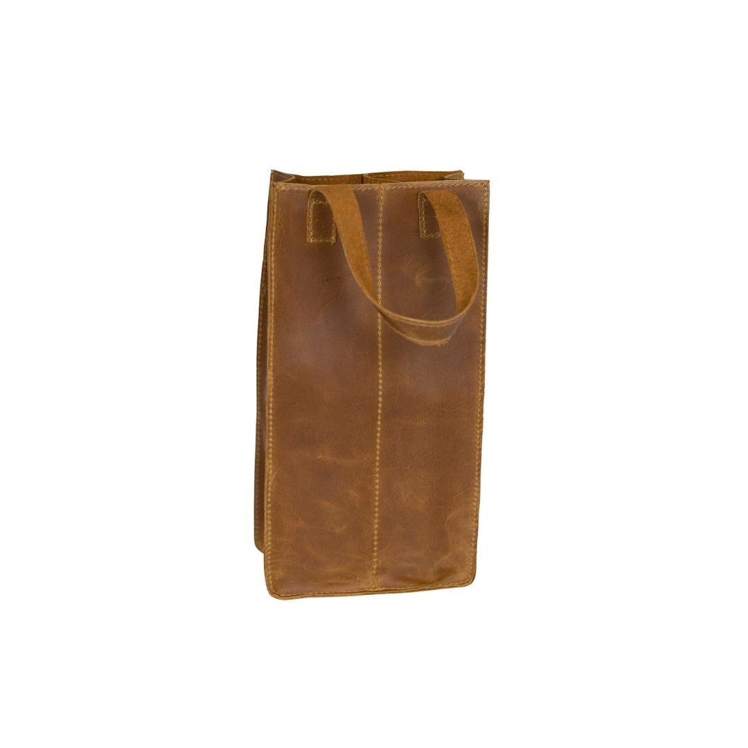 Maribu Leather Wine Bag in Tan