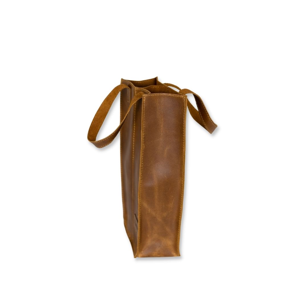 Maribu Leather Wine Bag in Tan
