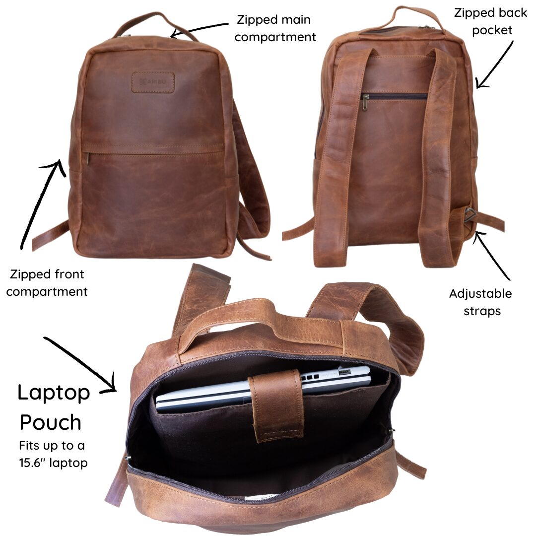 Maribu Leather Jo Backpack in Pecan