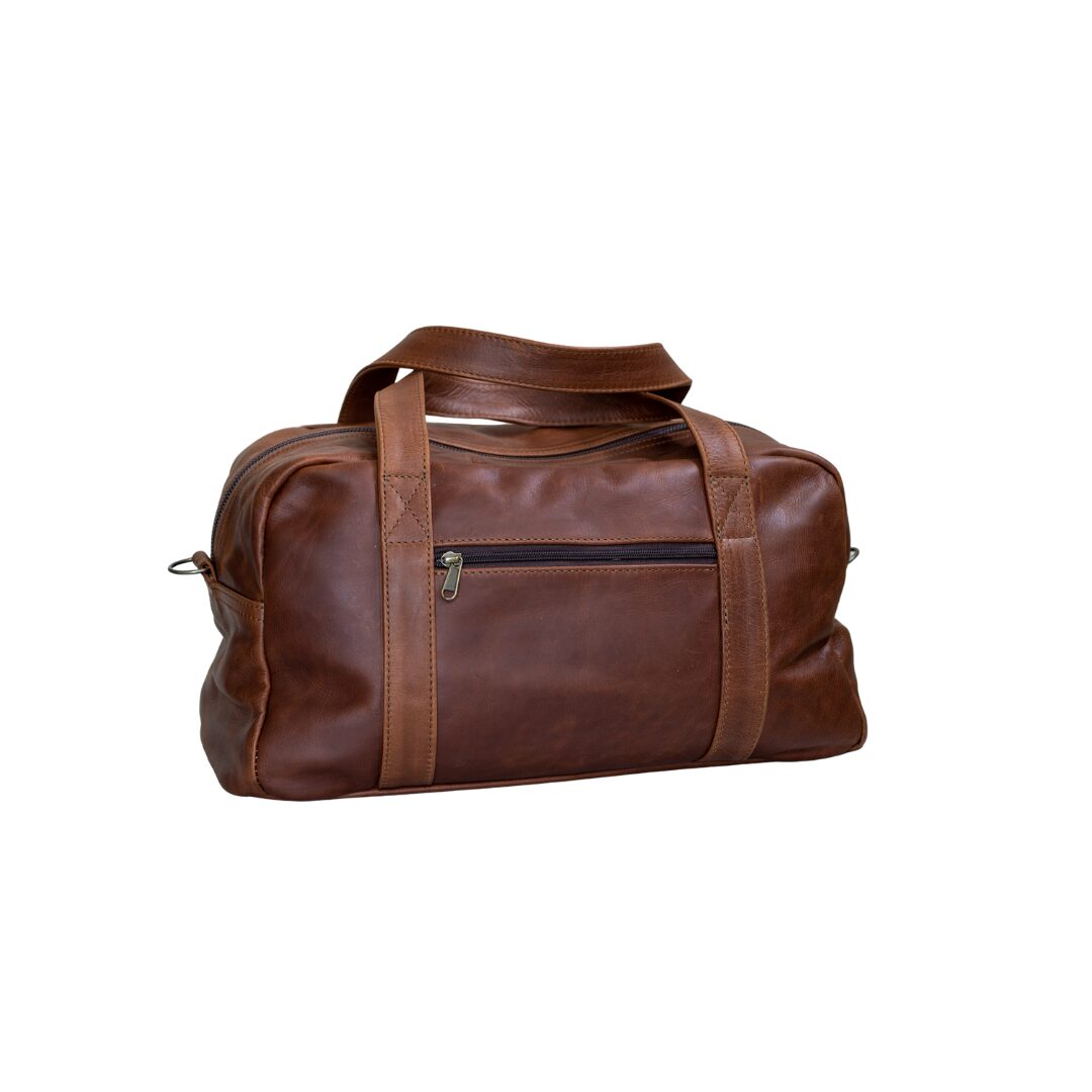 Maribu Leather Gym Bag in Pecan