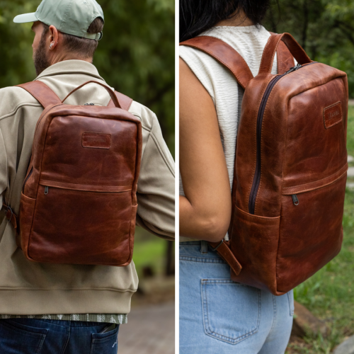Maribu Leather Jo Backpack in Pecan