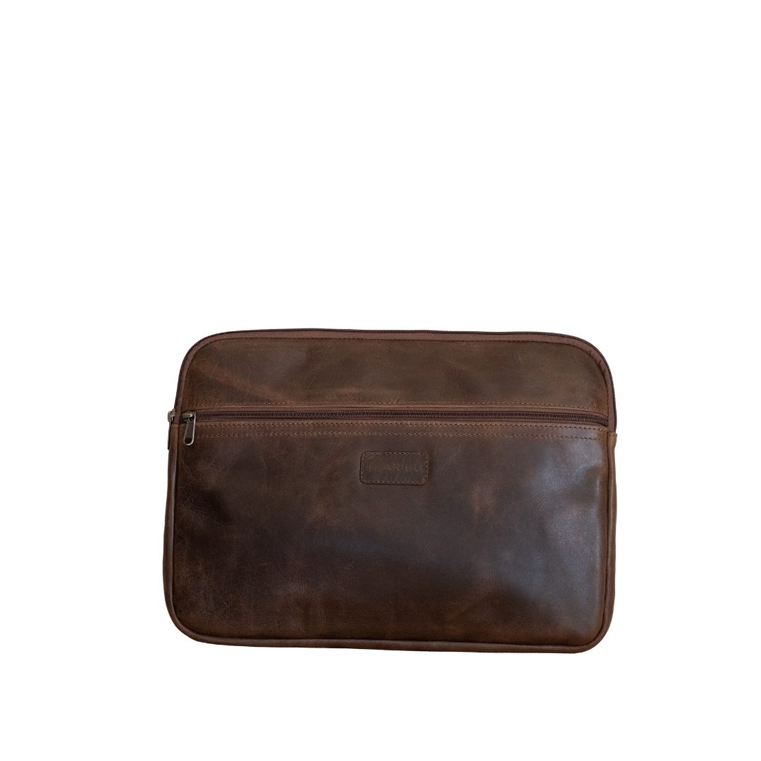 Maribu Leather 16" Laptop Sleeve in Choc